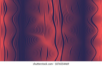 Abstract Background with 3d Effect in Futuristic Style. Metal Grid. Trendy Background with Wavy Stripes and Gradient for Web Design, Presentation, Poster, Wallpaper, Banner, Illustrations, Covers.