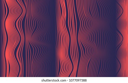 Abstract Background with 3d Effect in Futuristic Style. Metal Grid. Trendy Background with Wavy Stripes and Gradient for Web Design, Presentation, Poster, Wallpaper, Banner, Illustrations, Covers.