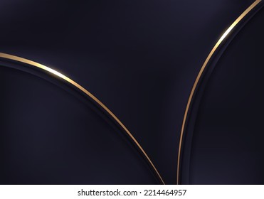 Abstract background 3D elegant template golden and purple curved lines shape and lighting sparking luxury style. Vector graphic illustration.