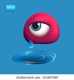 Abstract background - 3d eye-monster. For ease of editing graphic elements carefully distributed in layers. 