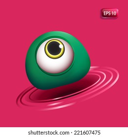 Abstract background - 3d eye-monster. For ease of editing graphic elements carefully distributed in layers. 