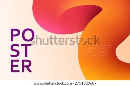 Abstract background with 3d fluid dynamic shapes and vibrant gradients. Modern banner design with wavy liquid tubes. Creative vector illustration for banner, cover or social media