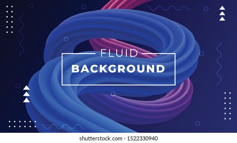 Abstract background with 3d fluid shapes, Liquid color background design. Fluid gradient shapes composition. Futuristic design posters. Eps10 vector. - Vector