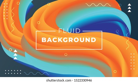 Abstract background with 3d fluid shapes, Liquid color background design. Fluid gradient shapes composition. Futuristic design posters. Eps10 vector. - Vector