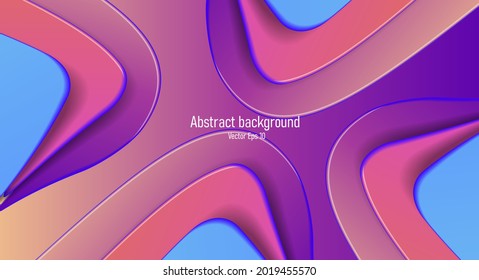 Fondo abstracto con formas de fluido 3d vista superior en capas, colores rosa y azul, material suave de plástico, renderizado a la moda