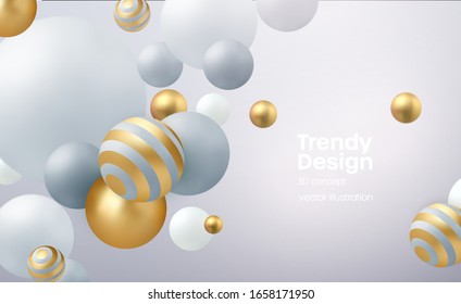 Fondo abstracto con formas geométricas 3d. Diseño moderno de la cubierta. Ilustración vectorial realista EPS10