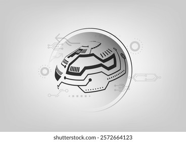 Abstract background with 3D global circuit, stock vector
