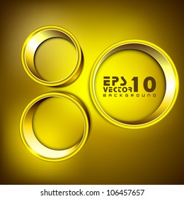 Abstract background with 3D golden circles. EPS 10.