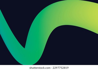 Abstract Background 3D Green Yellow Gradient Wave Line Wallpaper