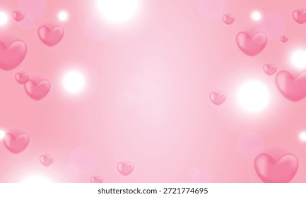 Fundo abstrato com bokeh coração 3D em tons suaves rosa criando uma atmosfera romântica e doce ideal para temáticas do Dia dos Namorados conceitos de amor e projetos românticos de sonho