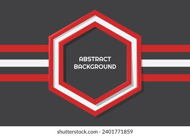 Abstract Background with 3d hexagon yellow papercut layer, three stripes colored yellow and white. grey background.