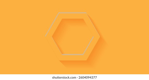 Abstract Background with 3d hexagon yellow papercut layer