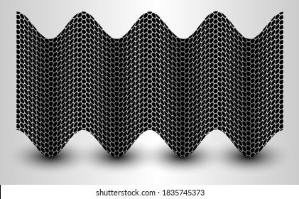 Resumen de fondo hexagones 3D forma ondulada, interesante ilustración vectorial. 