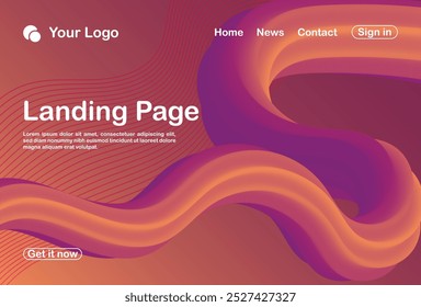 Fondo abstracto 3D landing page Plantilla