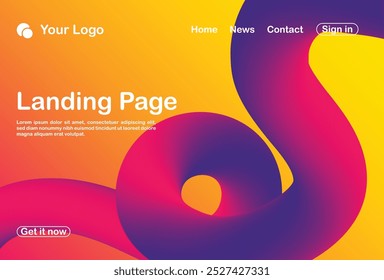 Fondo abstracto 3D landing page Plantilla