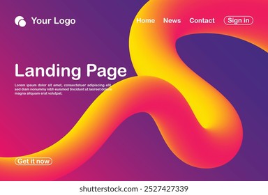 Fondo abstracto 3D landing page Plantilla