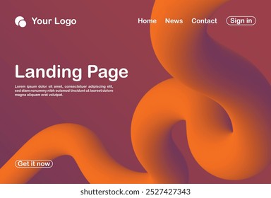 Fondo abstracto 3D landing page Plantilla