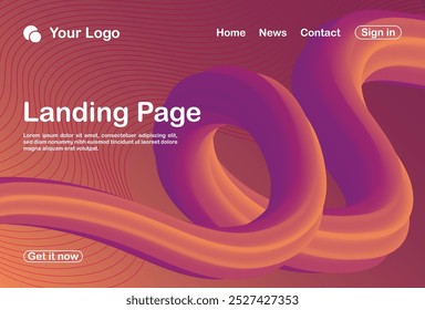 abstract background 3d landing page template