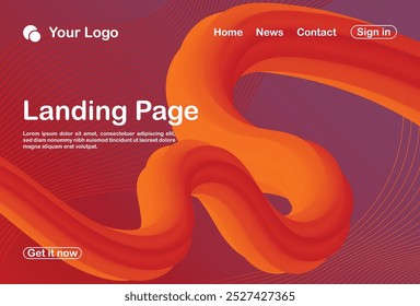 abstract background 3d landing page template