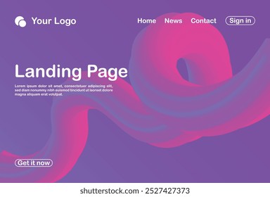 abstract background 3d landing page template