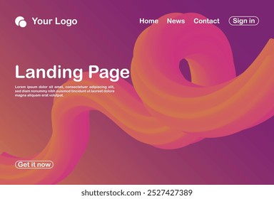 abstract background 3d landing page template