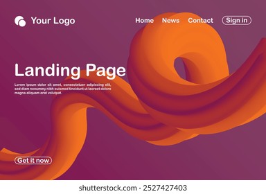 abstract background 3d landing page template