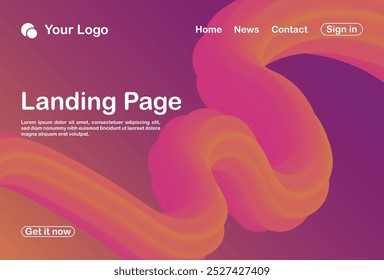 abstrakter Hintergrund 3D-Landing-Page-Vorlage