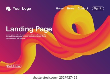 abstract background 3d landing page template