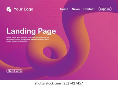 Fondo abstracto 3D landing page Plantilla