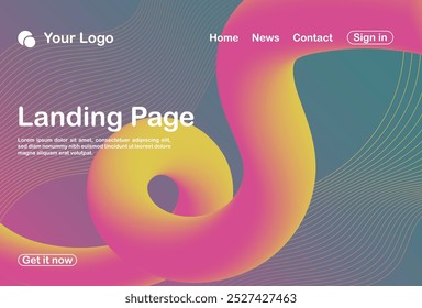 abstract background 3d landing page template