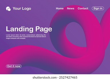 abstract background 3d landing page template