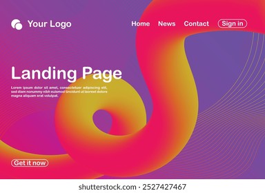 abstract background 3d landing page template