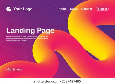 abstract background 3d landing page template