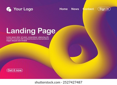 abstract background 3d landing page template