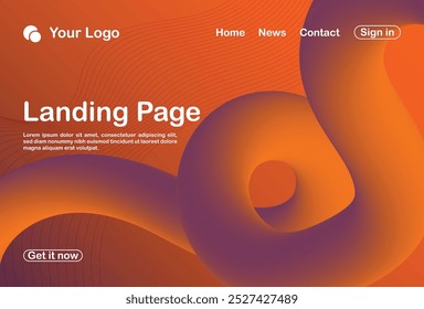 Fondo abstracto 3D landing page Plantilla