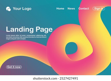 abstract background 3d landing page template