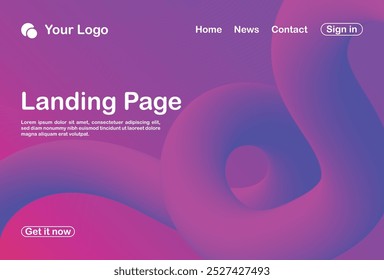 abstract background 3d landing page template