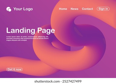 abstract background 3d landing page template