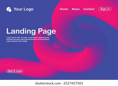 Fondo abstracto 3D landing page Plantilla