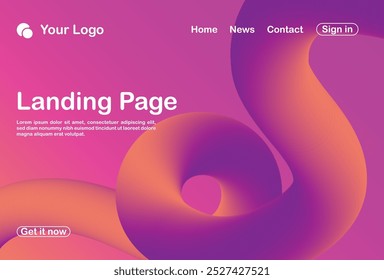 abstrakter Hintergrund 3D-Landing-Page-Vorlage