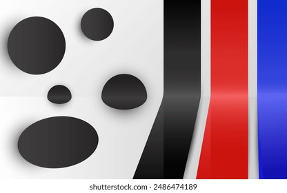 Abstract Background 3D lines, red, black, blue, full vector, editable