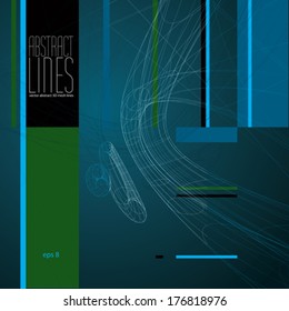 Abstract background, 3D abstract lines vector illustration, communication and digital technology abstract background, clear eps 8 vector.