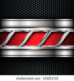 Abstract background 3D metallic, vector illustration.