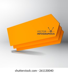 Abstract background with 3D orange arrow boards