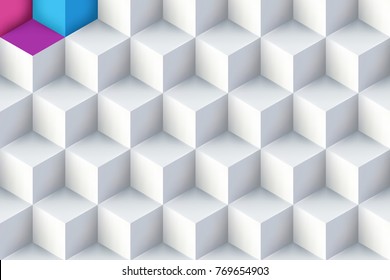 Abstract background with a 3D pattern in colors. Vector illustration.