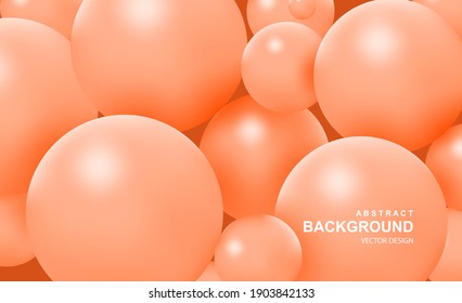 Fondo abstracto con bolas rosadas 3d. Patrón de burbujas coloridas, composición futurista con esferas o partículas brillantes. Diseño moderno de fondo de pantalla o presentación. Ilustración vectorial realista