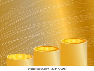 abstract background  3d podium with gold color