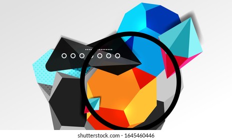 Fondo abstracto - 3d composición geométrica de formas poligonales. Ilustración vectorial para papel tapiz, pancarta, fondo, tarjeta, ilustración del libro, página de inicio