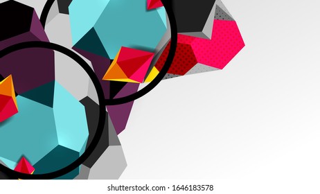 Abstract background - 3d polygonal geometric shapes composition. Vector Illustration For Wallpaper, Banner, Background, Card, Book Illustration, landing page