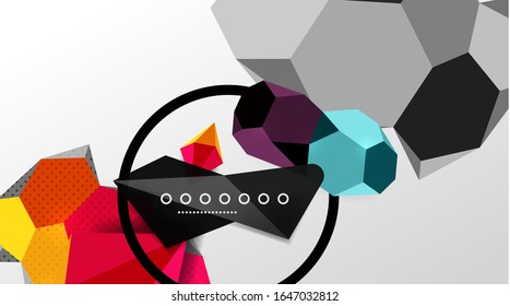 Abstract background - 3d polygonal geometric shapes composition. Vector Illustration For Wallpaper, Banner, Background, Card, Book Illustration, landing page
